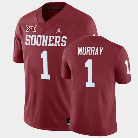 Men Oklahoma Sooners Kyler Murray College Football Crimson Home Game Jersey